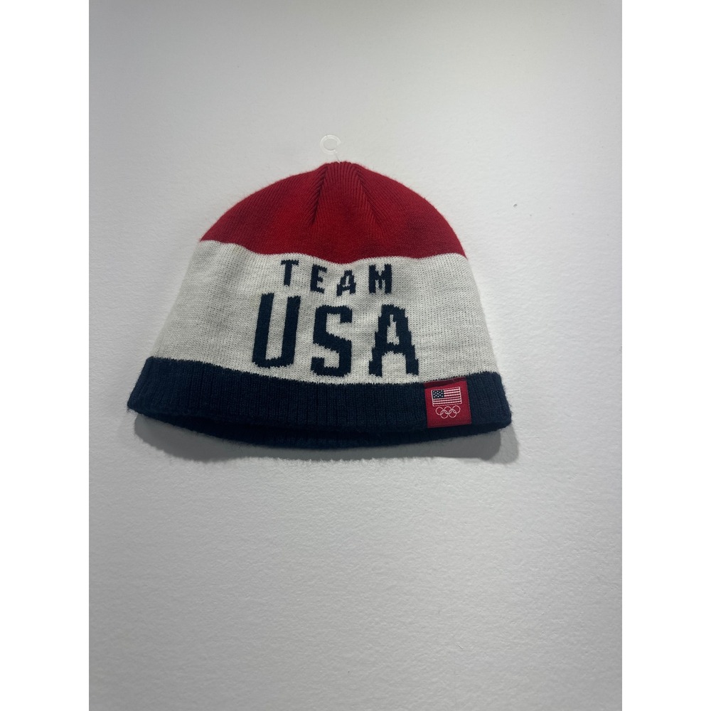 Team USA Olympic Apparel Beanie Red White Blue Knit Hat One Size RN 67891